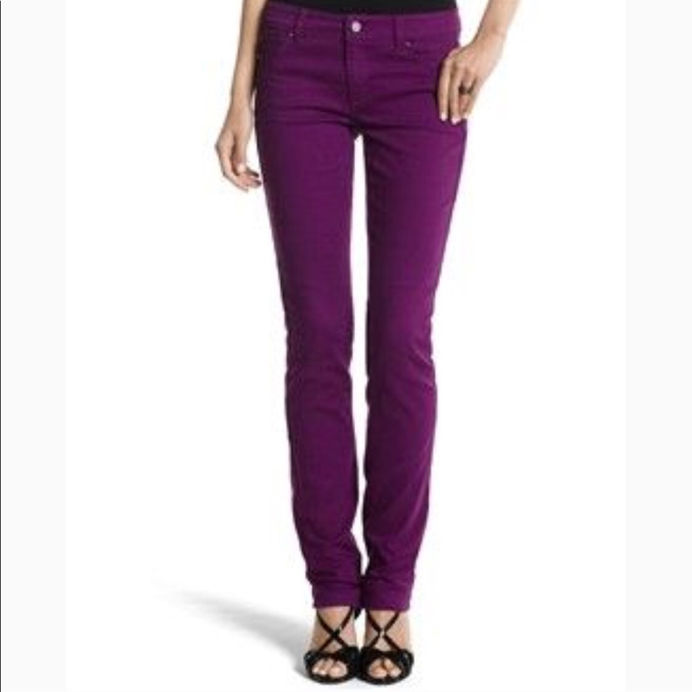 💜White House Black Market blanc purple skinny jeans